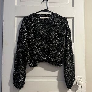 ASTR the Label Black and White Floral Blouse